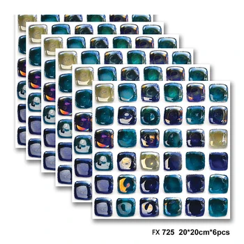 

Lychee Life Multicolor Glass Mosaic Sticker Tile Square Mosaic Stick Tile DIY Arts Crafts Making Home Decoration Material