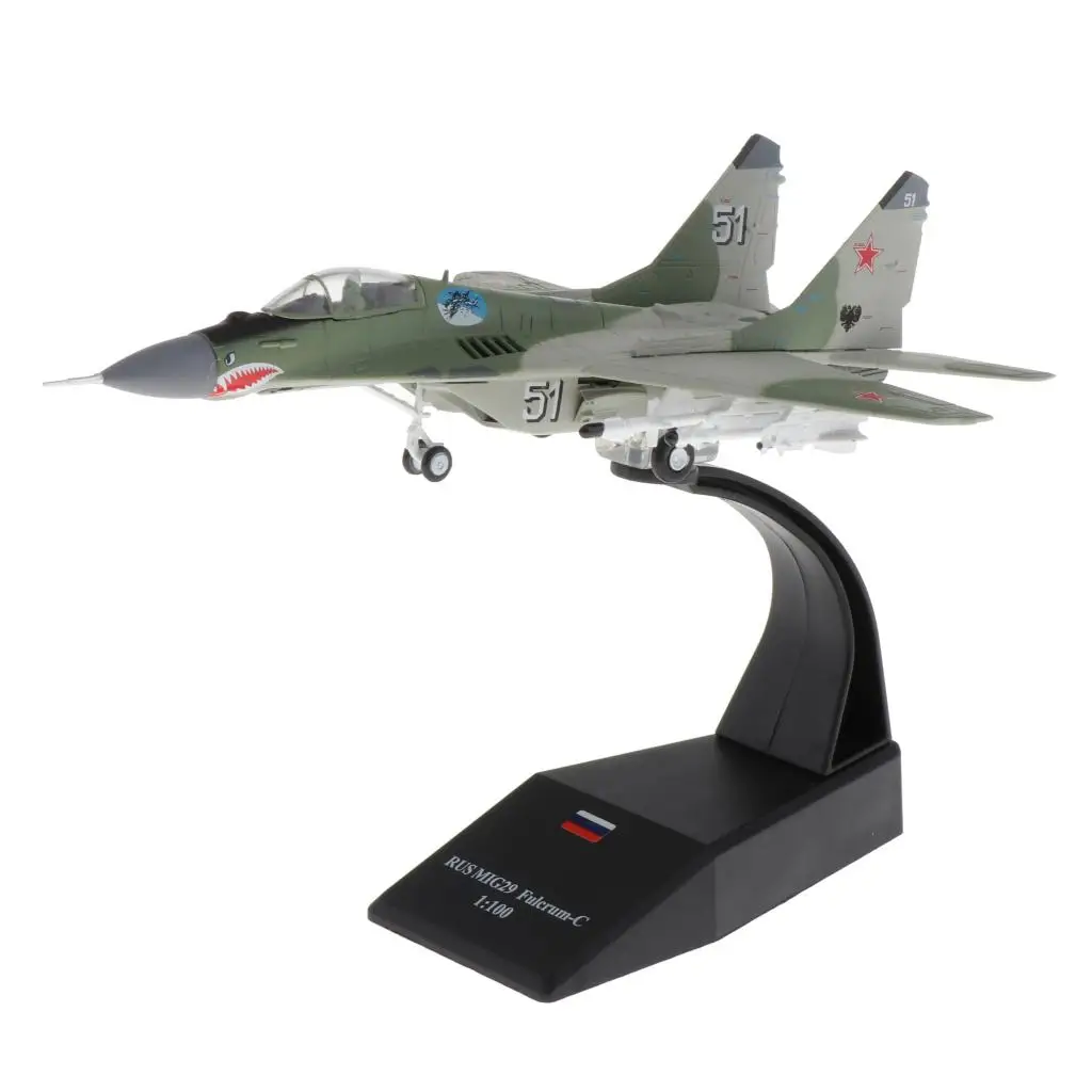 1:100 Scale MIG-29 Fighter Diecast Metal Plane Model Toy for Boys Toys Collection