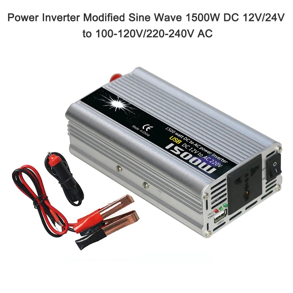 Портативный DC 12 V/24 V to AC100-120V/220-240 V Автомобильный Инвертор прикуривателя, универсальный автомобильный преобразователь питания для автомобиля