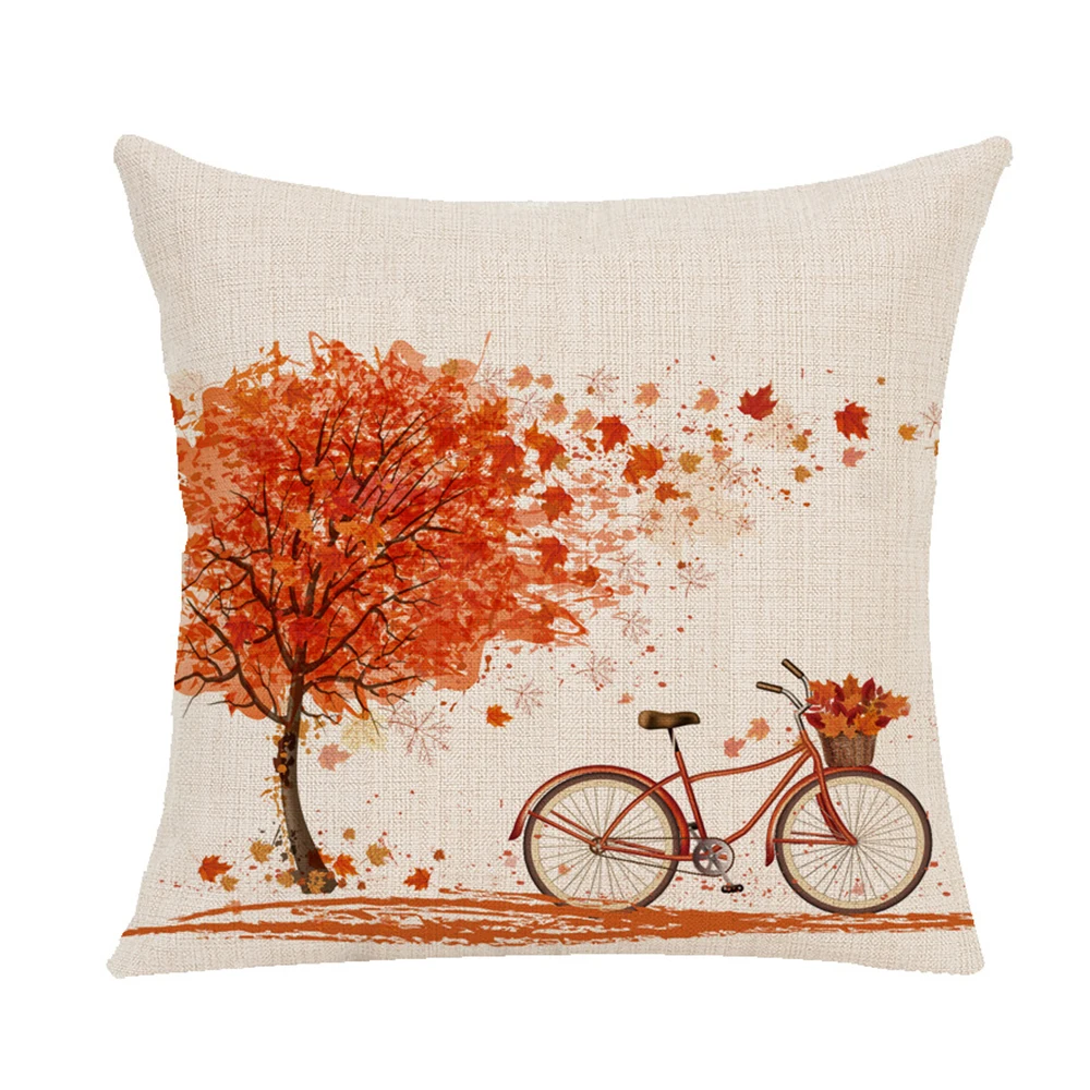 1 шт. Наволочка на День Благодарения льняная тканевая Подушка покрывает красный