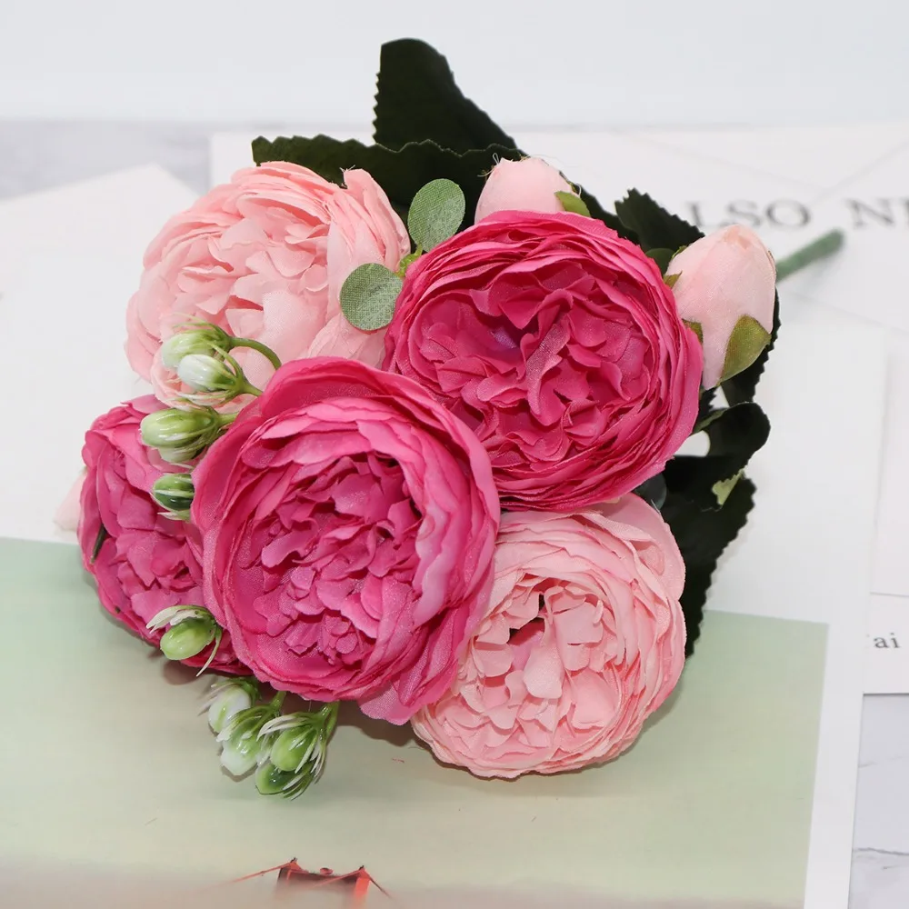 2019-Beautiful-Rose-Peony-Artificial-Silk-Flowers-Small-bouquet-flores-Home-Party-Spring-Wedding-Decoration-Fake(10)