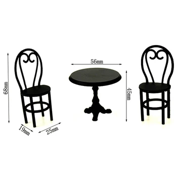 

Mini Metal Dining Table Chair Set Simulation Furniture Model Toys for Doll House Decoration 1/12 Dollhouse Miniature Accessories