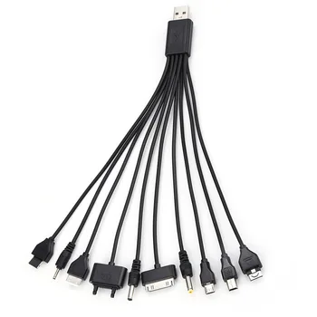 

2019 Multi-Function Charger Cable 10 in 1 Universal Micro Mini USB Cables Multi Jack Charger Cable