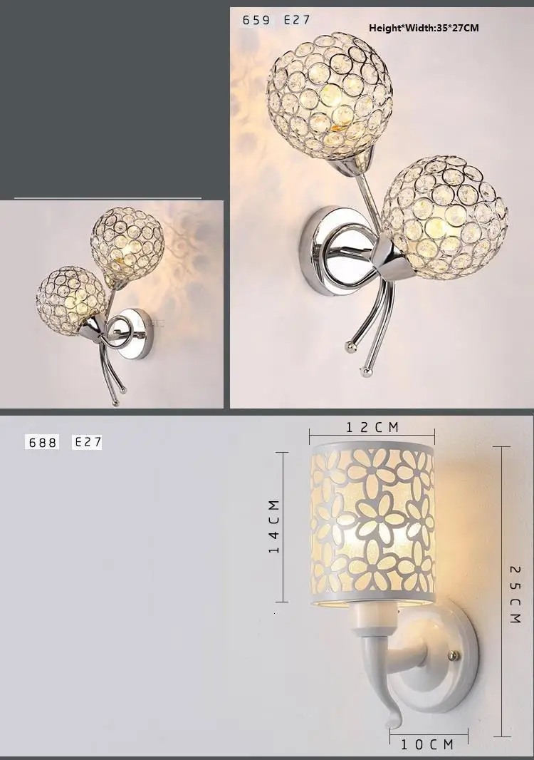 Лестница зеркало Luminaria де Parede Wandlamp Aplique Luz сравнению для дома кристалл аппликация Murale настенный светильник спальня свет