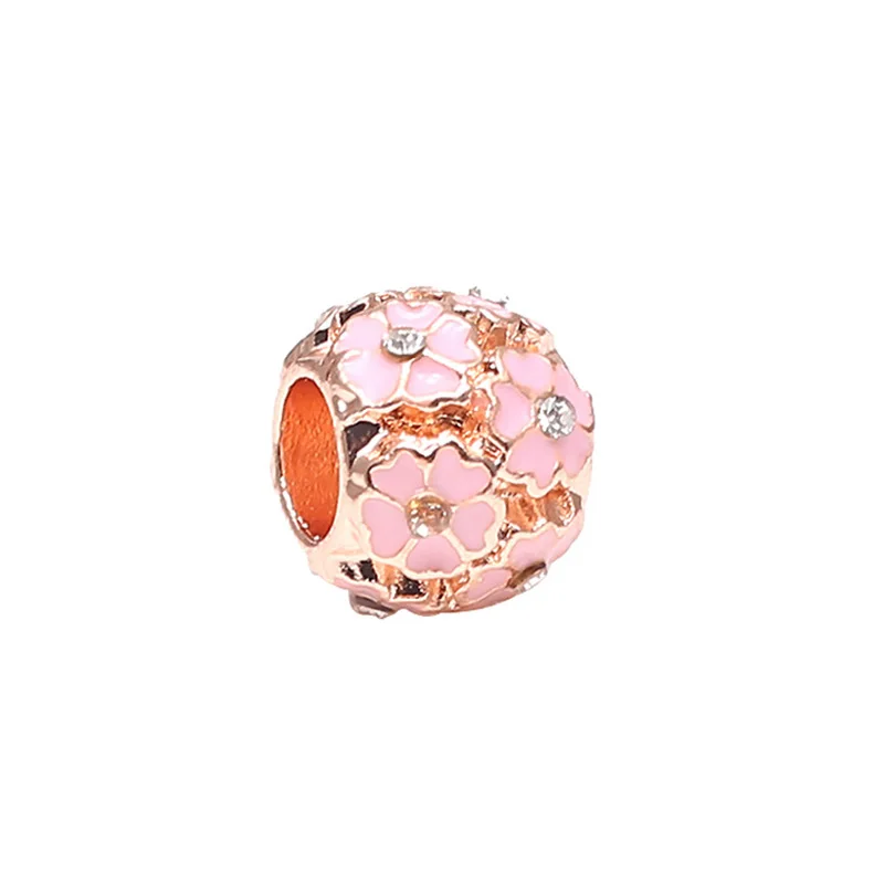Rose Gold 44 Boosbiy, 2 шт., розовое золото, Лев, корона, любовь, сердце, подвеска, шарм, Подходит для Pandora, браслеты и ожерелья для женщин, ювелирные изделия, аксессуары - Цвет: Rose Gold 44