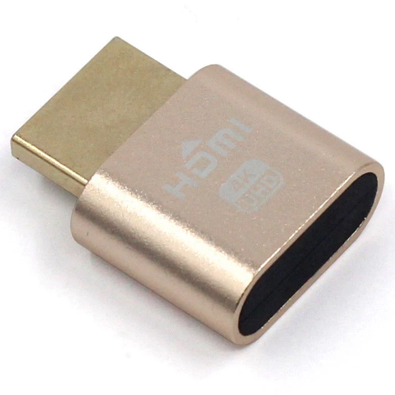 2 шт. VGA адаптер виртуального дисплея: 1 шт. HDMI DDC EDID пустышка штекер Безголовый призрак эмулятор отображения блокировочная пластина и 1 шт. мужской манекен