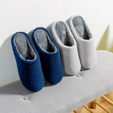 Теплые мягкие зимние домашние тапочки из флока с мехом для мужчин и женщин; нескользящие домашние теплые тапочки для мужчин; Прямая поставка