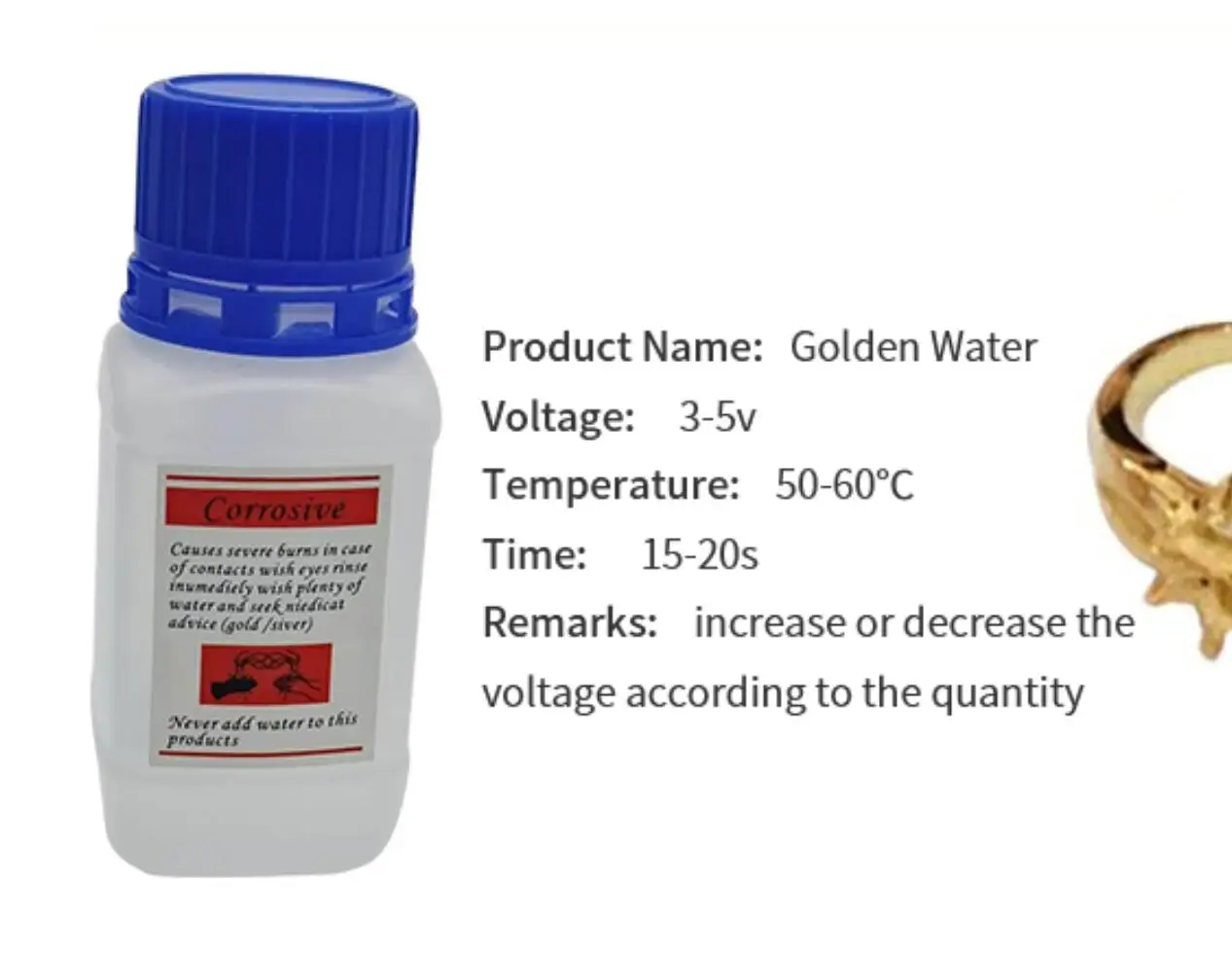 100ML Jewelry Gold Plating Solution 18k GOLD Gilded Plating Water Electroplating Solution WITH HIGH QUALITY titanium NET