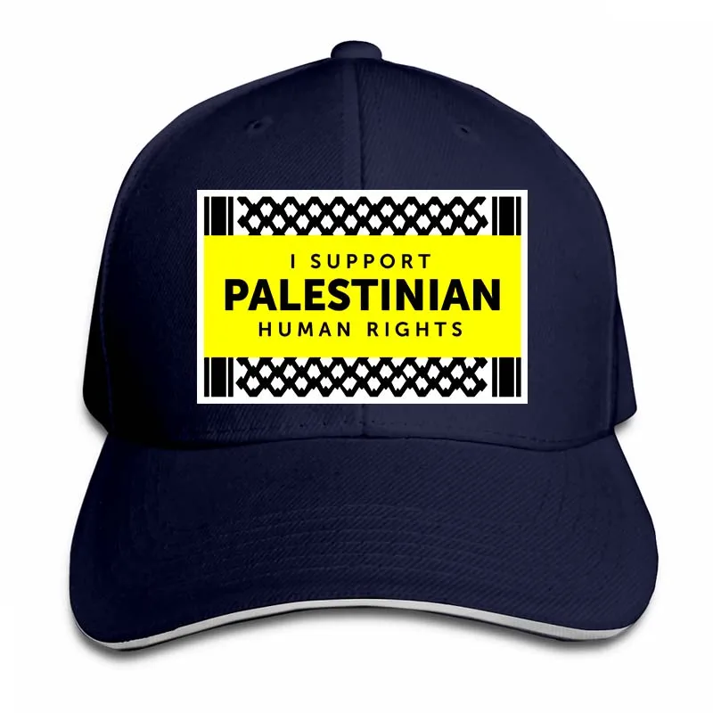 Бейсбольная кепка с надписью «i support palestian human rights» для мужчин и женщин, модная Регулируемая Кепка - Цвет: 2-Navy