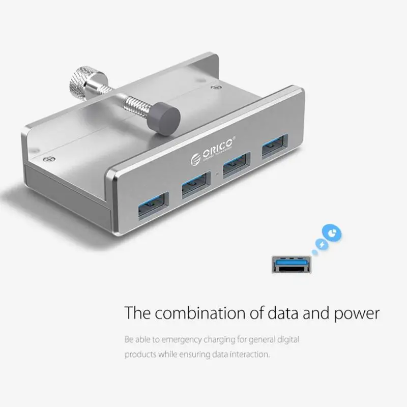 ORICO usb-хаб алюминиевый внешний 4 порта USB 3,0 Usb разветвитель с 10-30 мм регулируемым зажимом для Macbook Air ноутбук ПК Компьютерные концентраторы