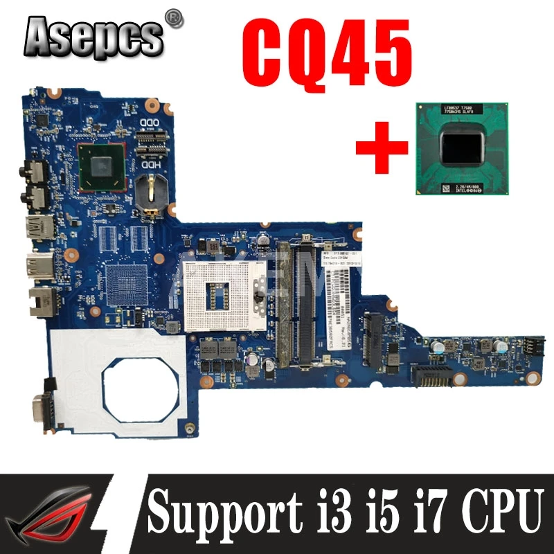 Akemy CQ45 материнская плата для ноутбука HP 250 240 1000 HM75 поддержка i3 i5 i7 CPU Бесплатный