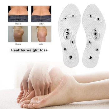 

2 Pairs Of Magnetic Massage Insoles Comfortable Shoe Pads For Men Foot Care Tools