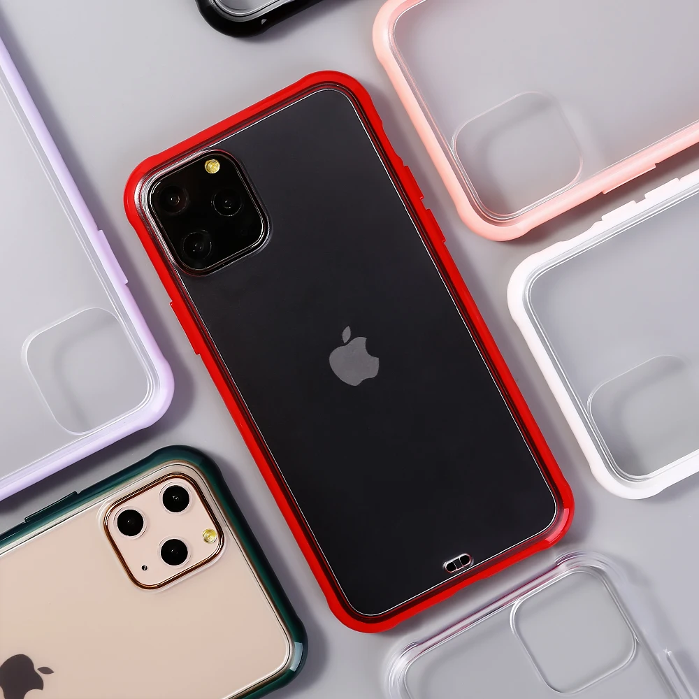 Матовый прозрачный противоударный чехол бампер для телефона iPhone 12 11Pro Max XR XS 8 7 6 Plus
