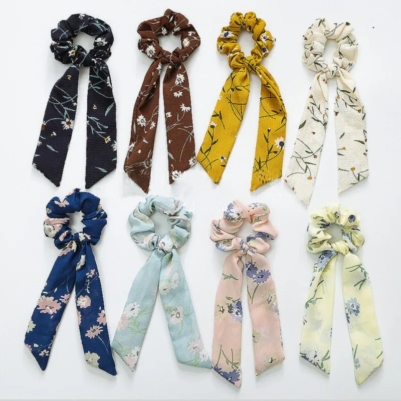 

Chiffon Hair Ropes For Women Girls Hair Ring with Streamers Ponytail Tassel Ribbon New Fashion Hair Style Tools Hair Accessories