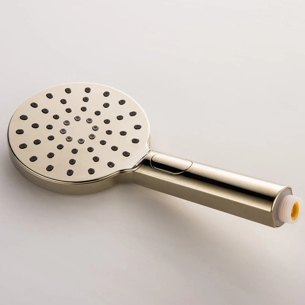Thermostatic Three Functions Golden Brass Bathtub Diverter Mixer Tap Multifunction Hand Held Shower Head Bathroom Faucet
