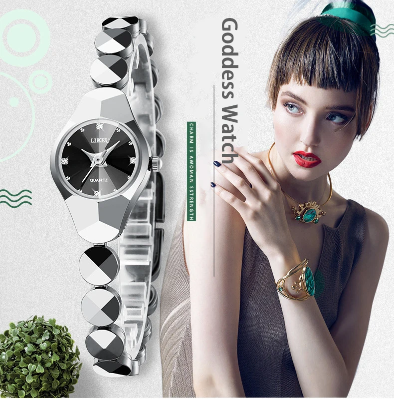 Bracelet watch female tungsten steel color waterproof Korean fashion simple diameter 20mmwrist watches for women