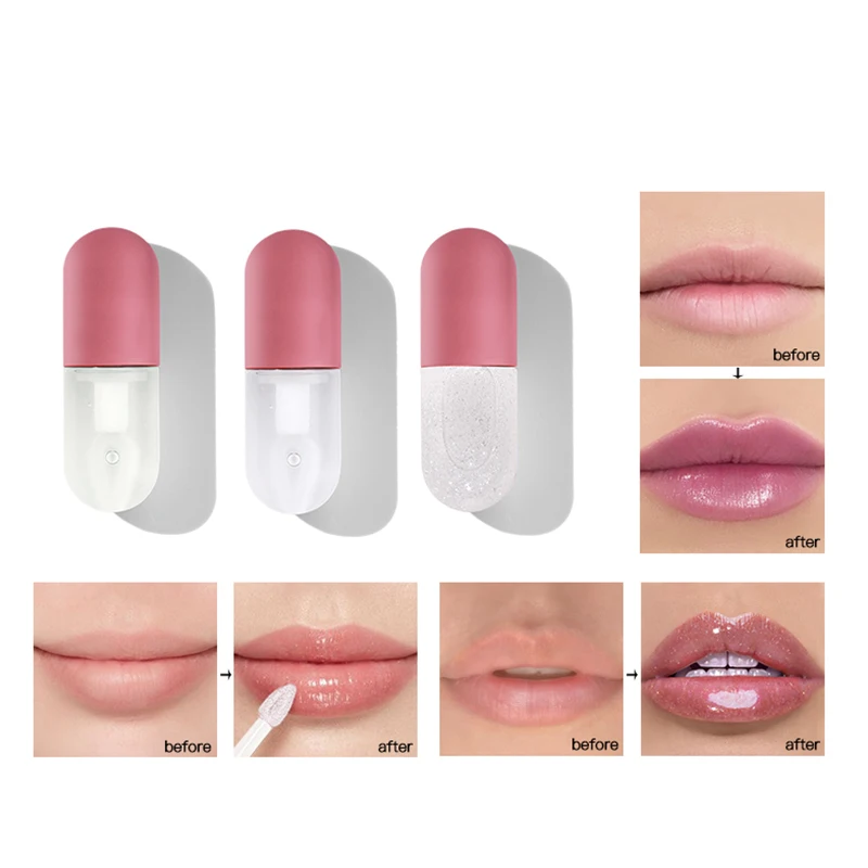 3-color Lip Gloss Capsule Design Transparent Lip Gloss Temperature-varying High-gloss Lip Gloss Moisturizing Lips Plump Lips hot 3-color Lip Gloss Capsule Design Transparent Lip Gloss Temperature-varying High-gloss Lip Gloss Moisturizing Lips Plump Lips hot