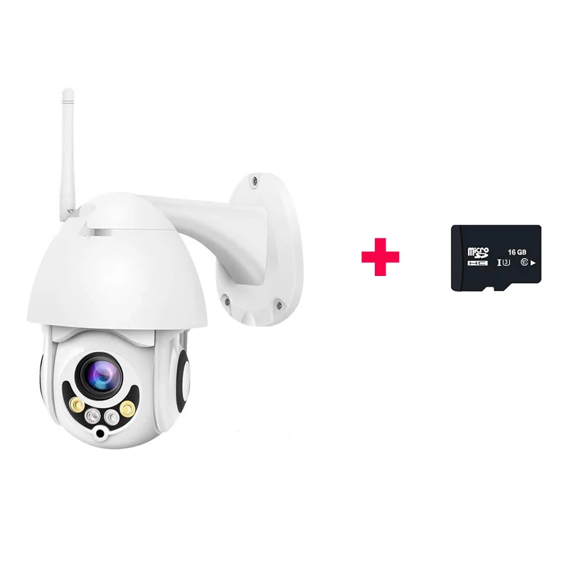 plus 16g c10 card WiFi IP камера безопасности-1080 P наружная Водонепроницаемая беспроводная PTZ камера с ночным видением, CCTV домашняя камера наблюдения s - Цвет: plus 16g c10 card