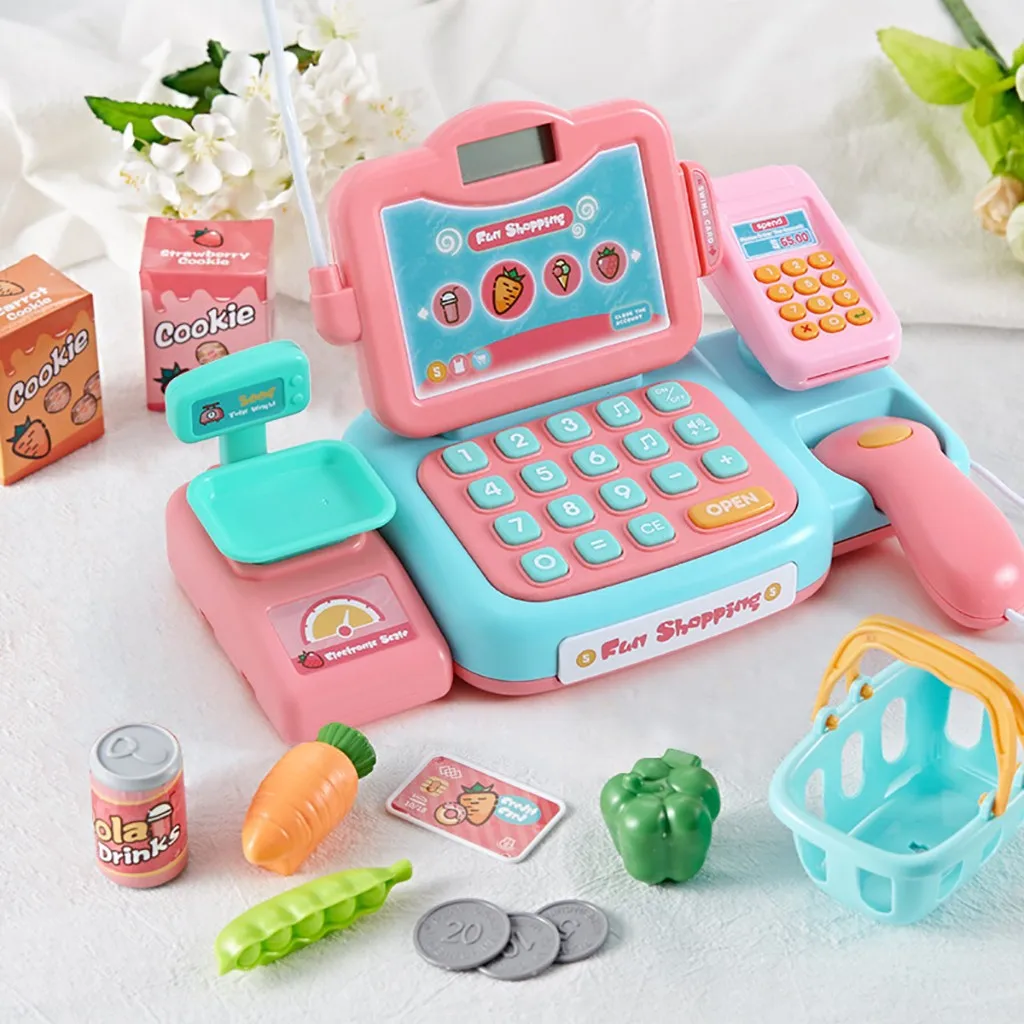 Детский симулятор супермаркет кассовый аппарат мороженое касса девушка игровой дом игрушка интерактивный подарок для детей аксессуар