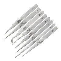 1Pc Stainless Steel Lash Tweezers Anti-static VETUS Tweezers Super Hard Volumn Eyelash Extension Makeup Tool 1