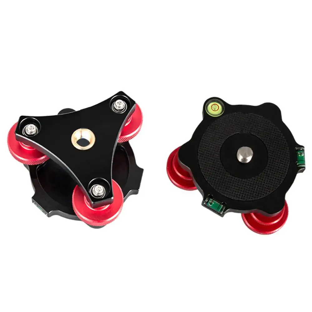 Metal Leveling Base LP-64 Camera Tripod Head Leveling Base Triple-wheel Precision Leveler Bubble Level 3/8" Screw Load 15kg 3
