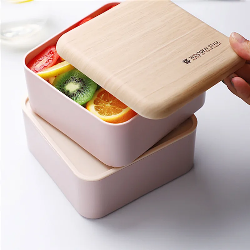 Ланч-бокс для микроволновки японского дерева Bento Box 2 слоя контейнер для хранения фитнес офисный Ланч-бокс для детей bento@ C