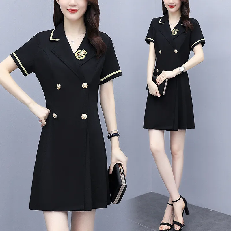 Летнее Новое корейское платье для женщин тонкое с коротким рукавом женское