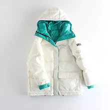 Женское зимнее пальто, теплое пуховое пальто, белая куртка на утином пуху, женское Свободное пальто с капюшоном, пальто, базовые куртки