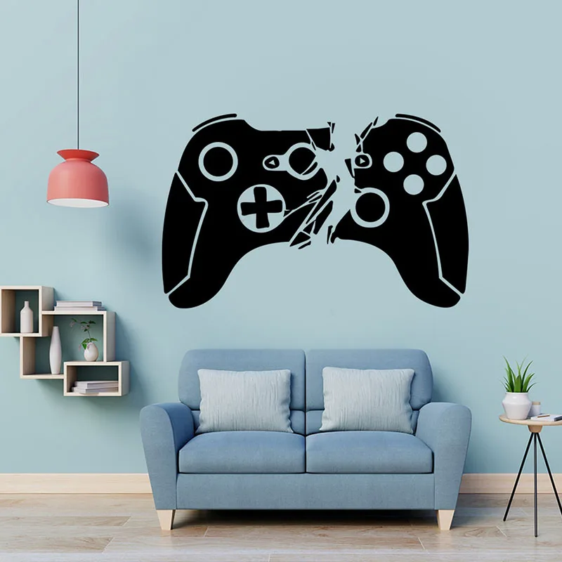 

Torn Gamepad Wall Sticker Game Room For Kids Room Decoration Wall Murals Boys Bedroom Decor Gaming Poster Wallpaper