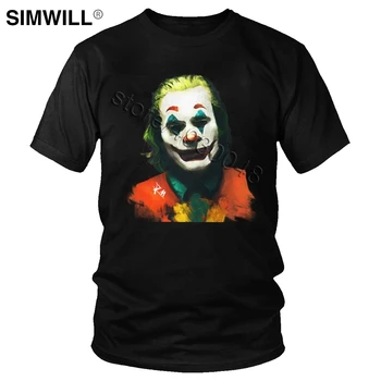 

2019 Latest Men Tshirt Cotton Unique Joker T Shirt Short Sleeve Gotham Joaquin Phoenix T-shirt Comic Film Fan Tee Merchandise