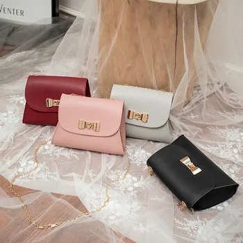 

New Solid Chain Bags Women's New Fashion Shoulder Bags Female Square Sling Bag Versatile Crossbody Bag For Ladies Bow Luxury