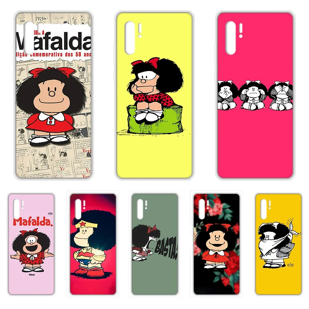 Mafalda милый мультяшный наивный Прозрачный чехол для телефона HUAWEI nove 5t p 8 9 10 p20 P30 p40 P