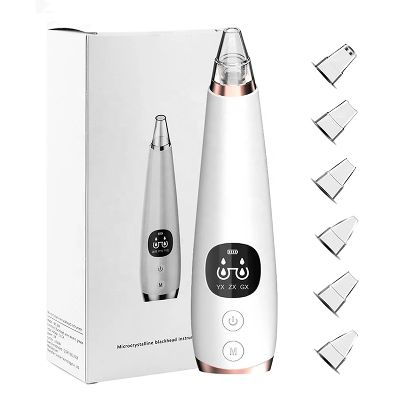 

Face Nose Blackhead Remover Pore Vacuum Skin Care Acne Pore Cleaner Pimple Removal Vacuum Suction Facial Tools USB Recharge