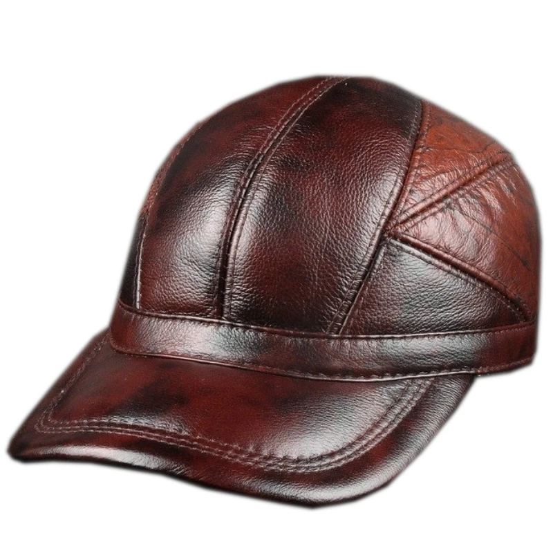 real leather cap