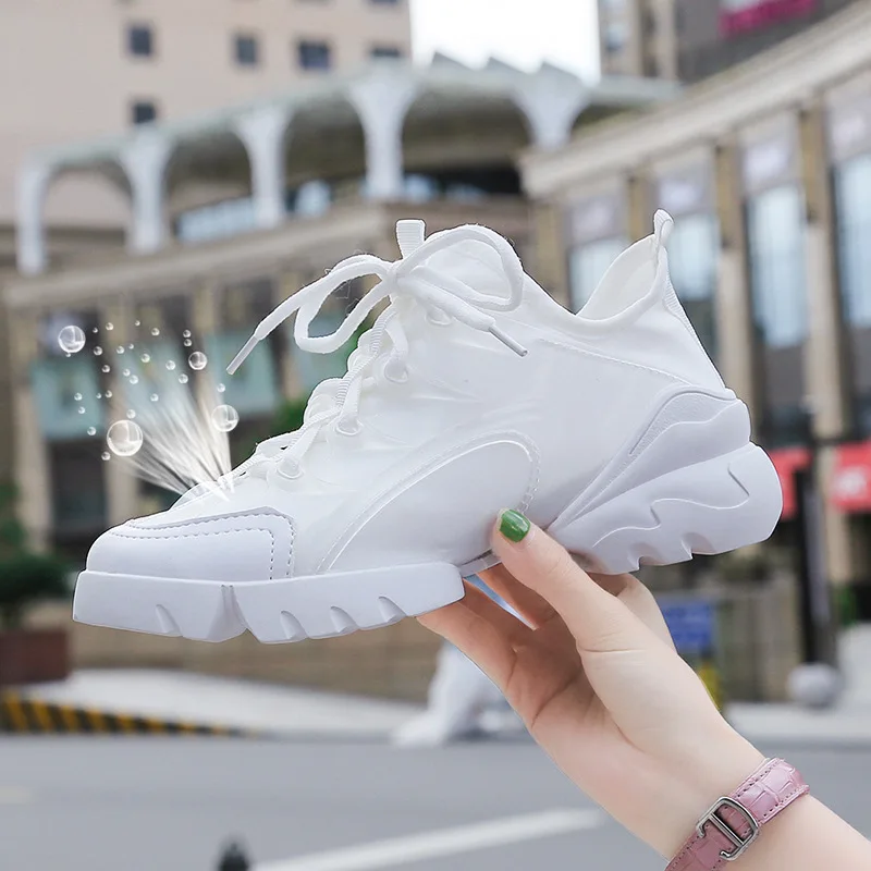 

2019 New Style Autumn Dad Shoes INS Super Fire Shoe Women's Comfortable Microfiber Lace-up Thick Bottomed Casual Sports Shoes Wo