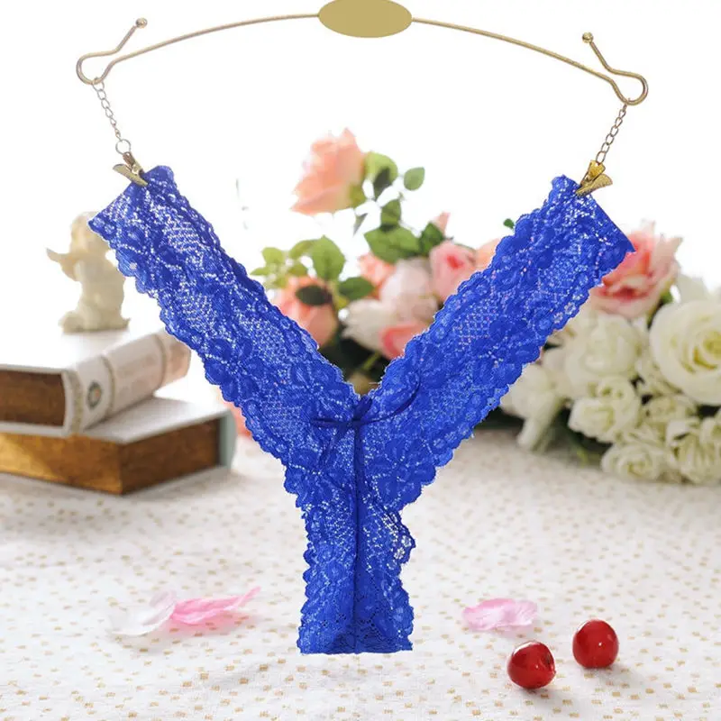 Blue Женские кружевные стринги, стринги, трусики, нижнее белье, нижнее белье, трусики, нижнее белье для женщин, трусики - Цвет: Blue