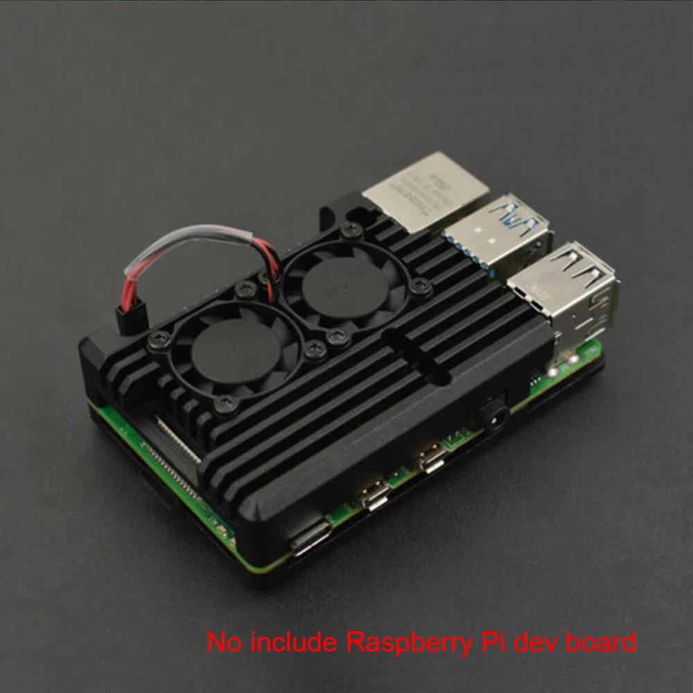 DFRobot алюминиевый сплав металлический корпус Чехол Коробка для Raspberry Pi 4B С двумя вентиляторами