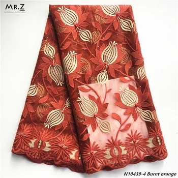 

Mr.Z Latest Milk French Net Lace Dress Fabric 2020 High-Quality African Tulle Clothes Fabric With Rhinestone For Nigeria Wedding