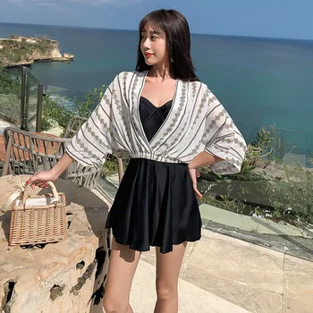 

Swimsuit One Piece Bikinis Female 2019 Swimwear For Women Woman 1 Rashguard New Hot Sexy Swimsuits With Skirt Letter Polyester
