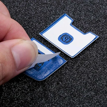 

Aluminum Alloy Button Cover Trim Electronic Hand Brake Blue Multimedia