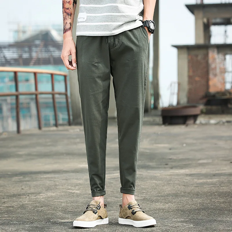 

Spring And Summer Capri Casual Pants Loose-Fit Men's Harem Pants Korean-style Trend Students Athletic Pants 9 Pants