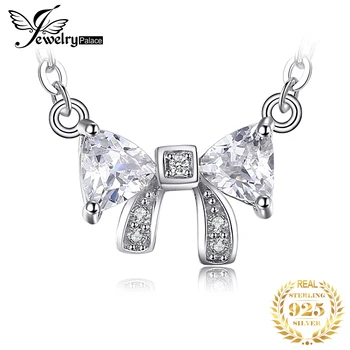 

JewelryPalace Charming Bow 0.6ct Cubic Zirconia Anniversary Necklace For Girl Genuine 925 Sterling Silver Fashion Jewelry