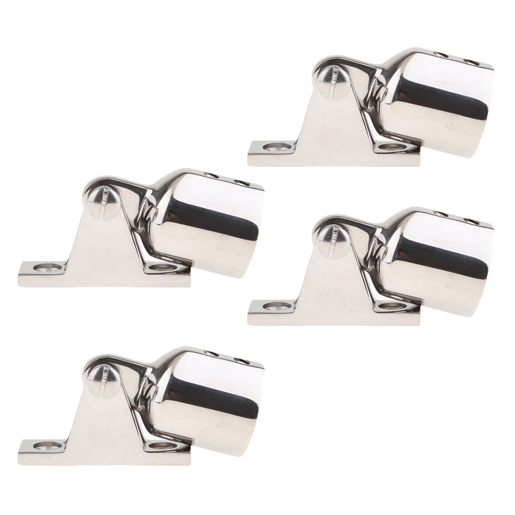 MagiDeal 4X Stainless Steel Deck Hinge Bimini Eye End Bimini Top Caps Tube