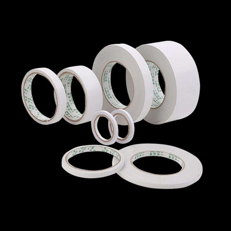 1PC strong ultra-thin high-adhesive double-sided tape length 8M width 5/8/10/12/15/18/20 MM home office repair paper white | Обустройство