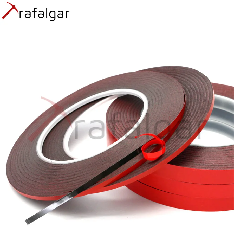 Cinta adhesiva de doble cara de película roja para reparación de pantalla táctil LCD, cinta adhesiva negra para teléfono móvil, 10m, 20m, 2/3/4/5/8/10/15mm