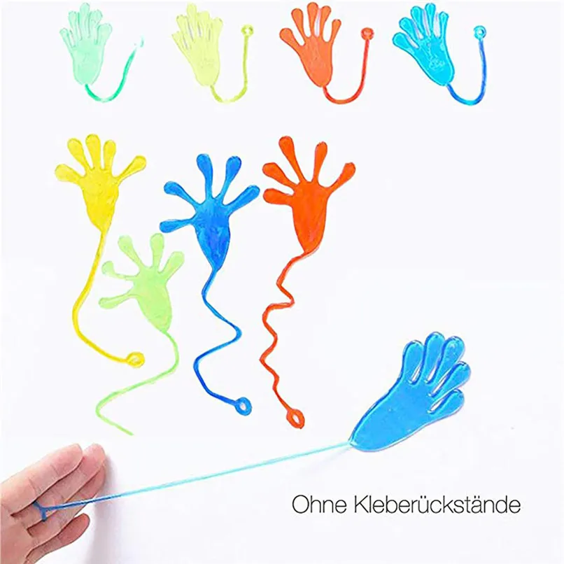 10 Pcs Kids Funny Sticky Hands toy Palm Elastic Sticky Squishy Slap Palm Toy kids Novelty Gift Party Favors supplies #30N27 (5)