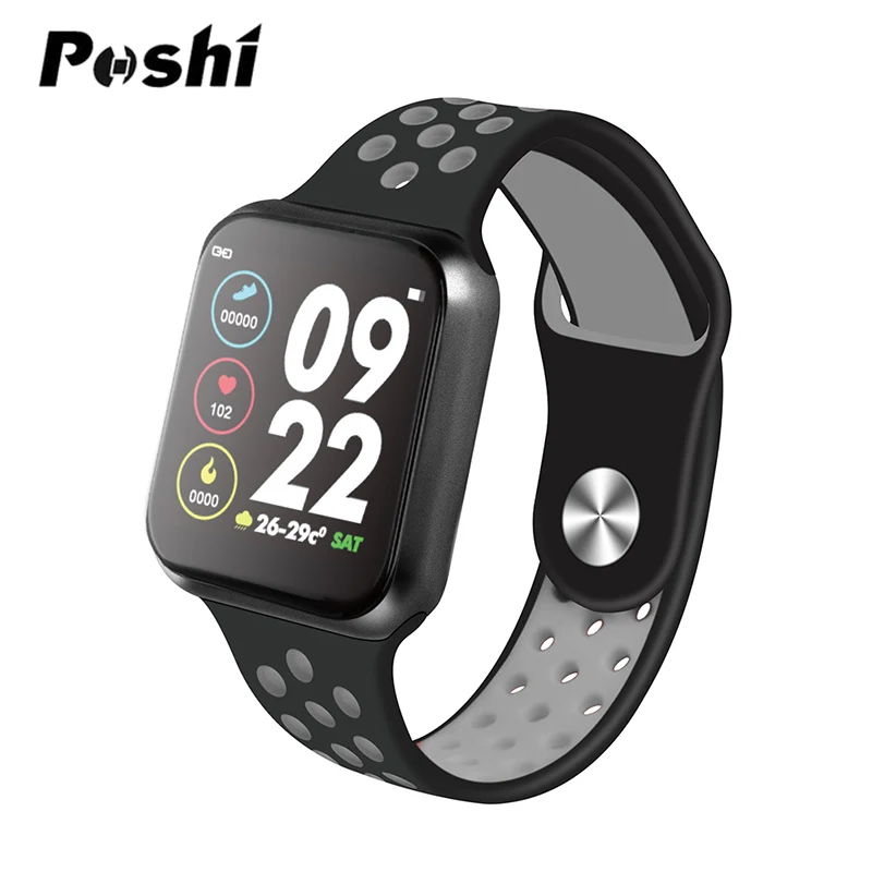 black gray Умные часы для женщин, полный сенсорный экран, Bluetooth, пульсометр, спортивные музыкальные многофункциональные часы, мужские часы, умные часы - Цвет: black gray