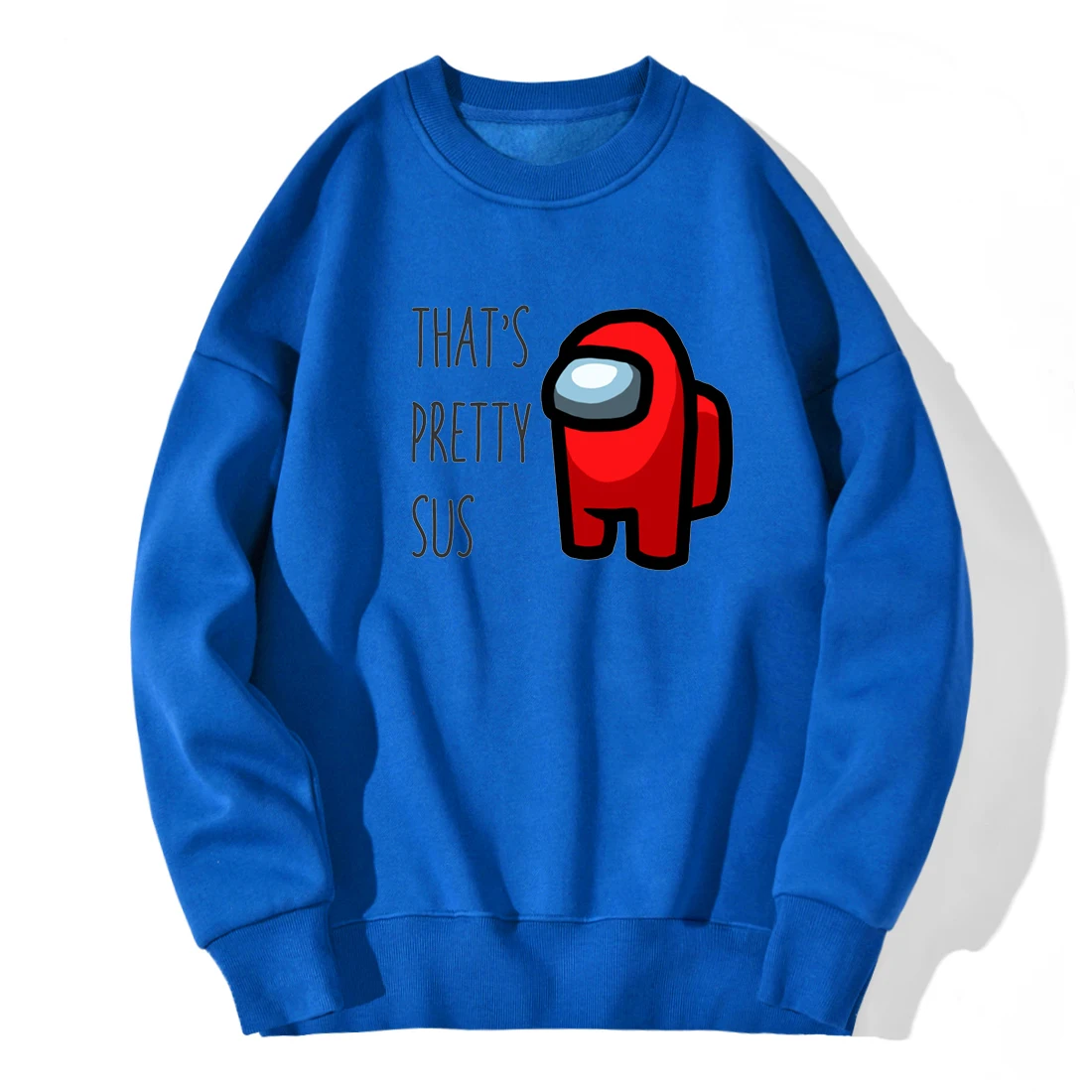 

That's Pretty Sus Winter Fleece Sweatshirt Mens Among Us Impostor Long Sleeve Crewneck Tracksuit Casual Loose Outdoor Pullovers