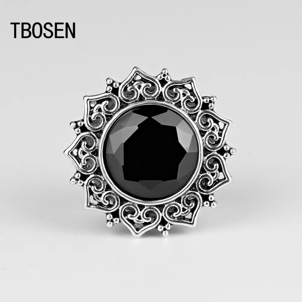 TBOSEN серебро Нержавеющая сталь уха калибры для пирсинга черный камень винт уха штекер и туннель тела ювелирные расширители пара
