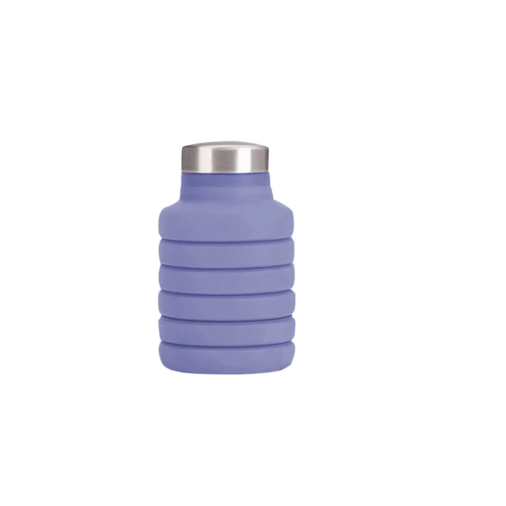 Новые Креативные сдавливаемые регулируемые бутылки для воды складные спортивные путешествия альпинистские бутылки для воды чайник 500 мл - Цвет: Фиолетовый